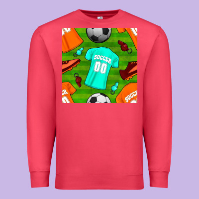 Soccer Ball Uniform And Shoes Seamless Pattern Premium Sweatshirt Designed By Bundleandbundleshop