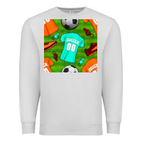 Dove Grey soccer ball uniform and shoes seamless pattern Premium Sweatshirt - BundleAndBundleShop