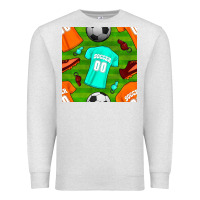 Oatmeal Heather soccer ball uniform and shoes seamless pattern Premium Sweatshirt - BundleAndBundleShop