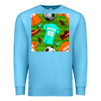 Ocean Blue soccer ball uniform and shoes seamless pattern Premium Sweatshirt - BundleAndBundleShop