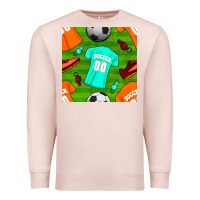 Pale Pink soccer ball uniform and shoes seamless pattern Premium Sweatshirt - BundleAndBundleShop