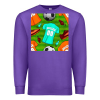 Purple soccer ball uniform and shoes seamless pattern Premium Sweatshirt - BundleAndBundleShop