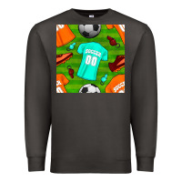 Smoke soccer ball uniform and shoes seamless pattern Premium Sweatshirt - BundleAndBundleShop