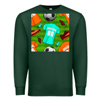 Sports Green soccer ball uniform and shoes seamless pattern Premium Sweatshirt - BundleAndBundleShop