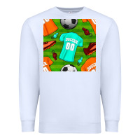 White soccer ball uniform and shoes seamless pattern Premium Sweatshirt - BundleAndBundleShop