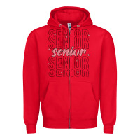Red senior Zipper Hoodie - MaliasSmallBusiness