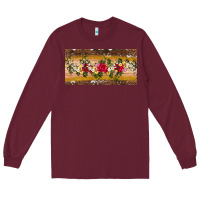 Burgundy western  leopardfloral licanse plate Long Sleeve Tee - Artiststas