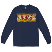 Navy western  leopardfloral licanse plate Long Sleeve Tee - Artiststas