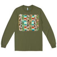 Army Green western brushstroke Long Sleeve Tee - AdoDesignShop