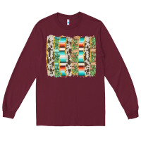 Burgundy western brushstroke Long Sleeve Tee - AdoDesignShop