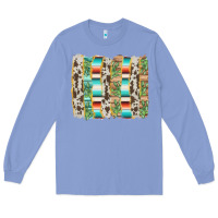 Colony Blue western brushstroke Long Sleeve Tee - AdoDesignShop
