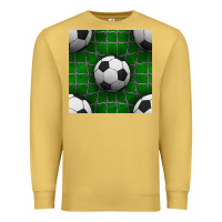 Antique Gold soccer ball with goal nets seamless pattern Premium Sweatshirt - BundleAndBundleShop