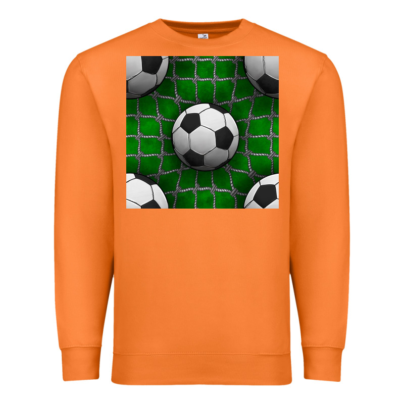 Soccer Ball With Goal Nets Seamless Pattern Premium Sweatshirt by BundleAndBundleShop | Teevron