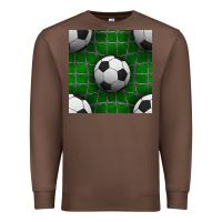 Chestnut soccer ball with goal nets seamless pattern Premium Sweatshirt - BundleAndBundleShop