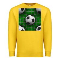 Lemon soccer ball with goal nets seamless pattern Premium Sweatshirt - BundleAndBundleShop