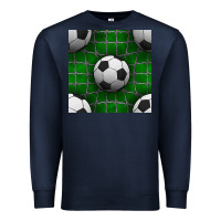 Navy soccer ball with goal nets seamless pattern Premium Sweatshirt - BundleAndBundleShop