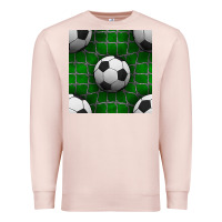 Pale Pink soccer ball with goal nets seamless pattern Premium Sweatshirt - BundleAndBundleShop