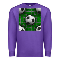 Purple soccer ball with goal nets seamless pattern Premium Sweatshirt - BundleAndBundleShop