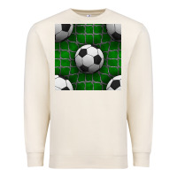 Sandshell soccer ball with goal nets seamless pattern Premium Sweatshirt - BundleAndBundleShop