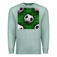 Seafoam soccer ball with goal nets seamless pattern Premium Sweatshirt - BundleAndBundleShop