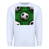 White soccer ball with goal nets seamless pattern Premium Sweatshirt - BundleAndBundleShop