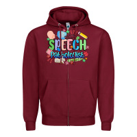 Burgundy speech pathologist Zipper Hoodie - MaliasSmallBusiness