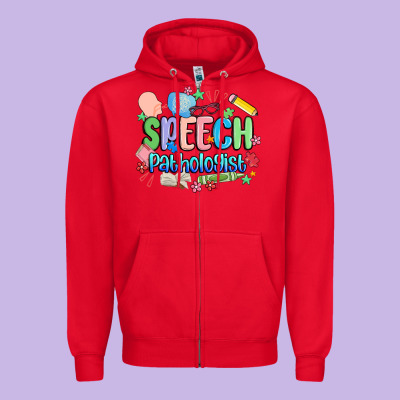 Speech Pathologist Zipper Hoodie Designed By Maliassmallbusiness