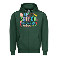 Sports Green speech pathologist Zipper Hoodie - MaliasSmallBusiness