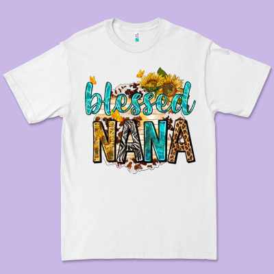 Blessed Nana With Sunflowers Premium Tee Designed By Texasbilliewilder