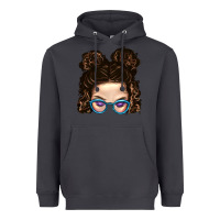 Smoke Messy Bun Mom And Glitter Glasses Heavyweight Hoodie - BundleAndBundleShop