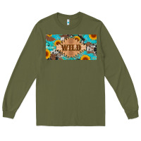 Army Green western wild and sunflower leopard turquoise cowhide licanse plate Long Sleeve Tee - Artiststas