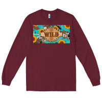 Burgundy western wild and sunflower leopard turquoise cowhide licanse plate Long Sleeve Tee - Artiststas