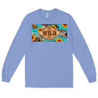 Colony Blue western wild and sunflower leopard turquoise cowhide licanse plate Long Sleeve Tee - Artiststas