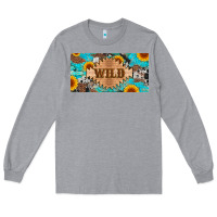 Heather Grey western wild and sunflower leopard turquoise cowhide licanse plate Long Sleeve Tee - Artiststas