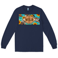 Navy western wild and sunflower leopard turquoise cowhide licanse plate Long Sleeve Tee - Artiststas