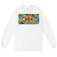 White western wild and sunflower leopard turquoise cowhide licanse plate Long Sleeve Tee - Artiststas