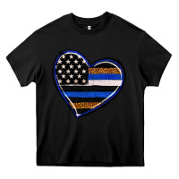Black police heart Heavy Core Tee - RanaPortraitStore