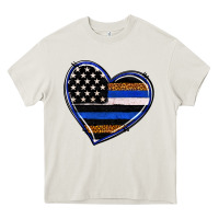Cream police heart Heavy Core Tee - RanaPortraitStore