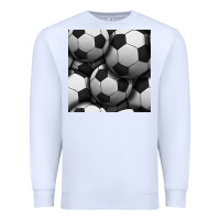 White soccer seamless pattern Premium Sweatshirt - BundleAndBundleShop