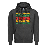 Charcoal Heather my history is strong Zipper Hoodie - MaliasSmallBusiness