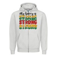Dove Grey my history is strong Zipper Hoodie - MaliasSmallBusiness