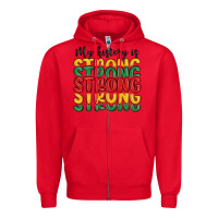Red my history is strong Zipper Hoodie - MaliasSmallBusiness