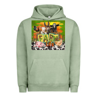 Pigment Oil Green farm life with animals Urban Hoodie - TumblerDesignByShophia