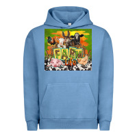Pigment Pebble Blue farm life with animals Urban Hoodie - TumblerDesignByShophia