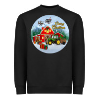 Black merry christmas small town christmas ornament Heavyweight Sweatshirt - BundleAndBundleShop