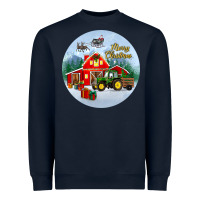 Navy merry christmas small town christmas ornament Heavyweight Sweatshirt - BundleAndBundleShop