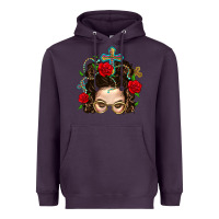 Plum Messy Bun Mom Faith And Rose Heavyweight Hoodie - BundleAndBundleShop