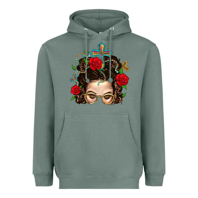 Messy Bun Mom Faith And Rose Heavyweight Hoodie by BundleAndBundleShop | Teevron