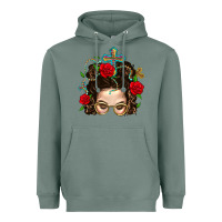 Sage Messy Bun Mom Faith And Rose Heavyweight Hoodie - BundleAndBundleShop