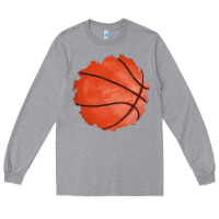 Heather Grey basketball patch Long Sleeve Tee - AdoDesignShop
